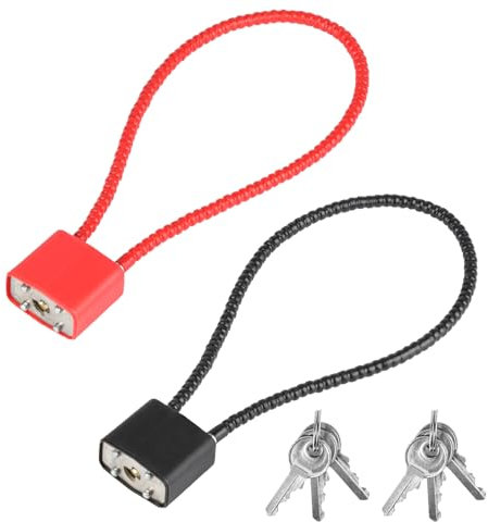 2 lucchetti in corda d'acciaio con chiavi e corda in acciaio, resistenti lucchetti ad arco lungo, lucchetto flessibile con chiavi, per interni ed esterni, bidoni con ruote, biciclette, valigie