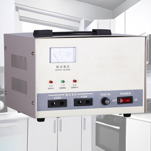 ROGHA Stabilizzatore di Tensione 220V, Stabilizzatore di Tensione di Potenza Automatico, Regolatore di Tensione per Aria Condizionata in Rame Puro, 6 Protezioni Principali,1KVA