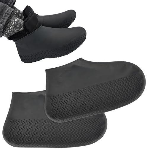 biped 1 par vattentäta skoöverdrag - silikonöverdrag för många skor - halkfria överskor mot regn och lera z2924(black,XL=43-46)