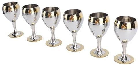 Set di Bicchieri da Vino in Acciaio Inossidabile, Calici da Vino in Metallo Infrangibile Decorativo Fantasia in Stile Europeo per Regali per gli Amanti del Vino con capacità di
