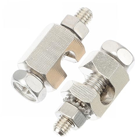 Mikikit 2pcs Solar Grounding Clip Photovoltaic Protection Clamp Waterproof Bolt-on Coupling for Solar Panels Suitable for Outdoor Use