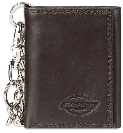 Dickies Men's Trifold Chain Wallet, Brown, One Size, Trifold Chain Wallet