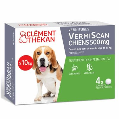 Frontcontrol Vermifuge Clément Thekan contre les vers plats et ronds pour chiens de 10 kg et
