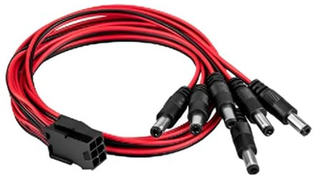 1 hasta 6 6 pines mujeres hasta 6 piezas DC5.5x2 5 mm cable adaptador para tarjetas gráficas para garantizar una conexión estable