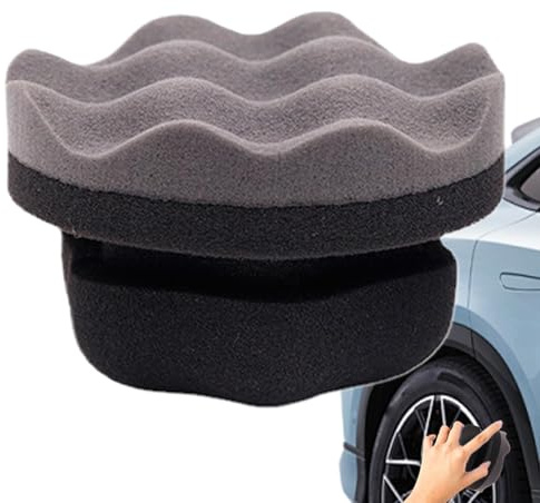 Poludatly Esponja de Brillo de neumáticos de Coche, Almohadilla aplicadora de apósito de neumáticos, aplicador de Brillo de neumáticos, aplicador de de neumáticos de vehículo, Esponja limpiadora