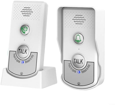 BlissfulAbode Sonnette sans fil 1000 m avec batterie de 2000 mAh étanche pour l'extérieur, couverture à 8 étages, noir et blanc, pour villa, maison, bureau (blanc)