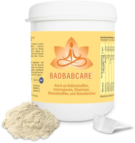 BAOBAB CARE 400 g polvo con Bacillus Subtilis apoya su defensa inmune y promueve un buen estado de ánimo vegano (400 g (1 unidad)