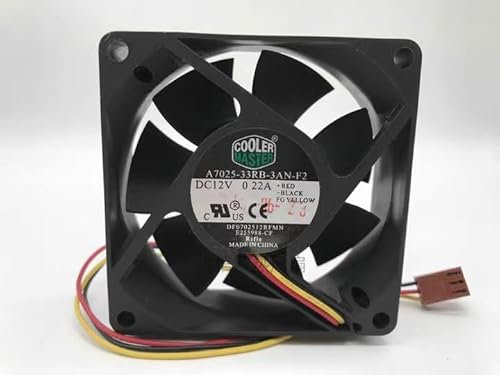 70MM Computer case fan， A7025-33RB-3AN-F2 DC12V 0.22A 7025 3-wire cooling fan