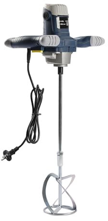 Miscelatore elettrico per malta 1400 W a 6 velocità – Agitatore con doppia asta di miscelazione, 1200 giri/min, manico antiscivolo e interruttore autobloccante – Per vernice, colla, cemento e intonaco