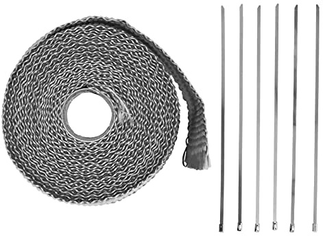 Ruban isolant thermique pour échappement Culnflun, en fibre de verre haute température, en alliage d'acier, pour tuyaux d'échappement de voiture et de moto, 5 m x 50 mm (Noir)