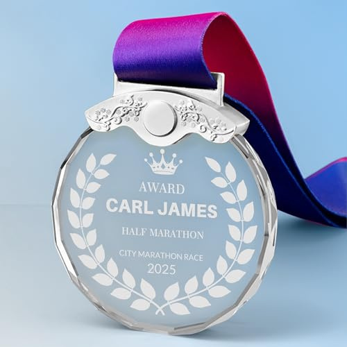 WERWAES Medaille mit Gravur – Personalisierte Medaillen für Kinder in Geschenkbox – Individuelle Goldmedaille mit Wunschtext & Motiv für Wettkampf, Wettbewerb und Sportfest