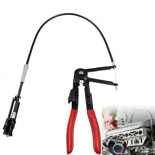 Hose Clamp Pliers, Heavy Duty Flexible Clamp Removal Tool Compatible with Radiator, Fuel, Oil, Water Hose Repair in Cars, Trucks (with Cable)