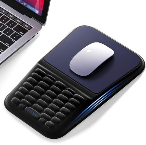 VAYDEER Set Reposamuñecas para Teclado y Ratón, Azul y Negro