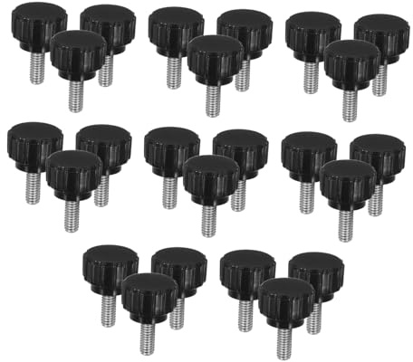 M4 X 10mm Black Round Thumb Screws 24pcs Carbon Steel