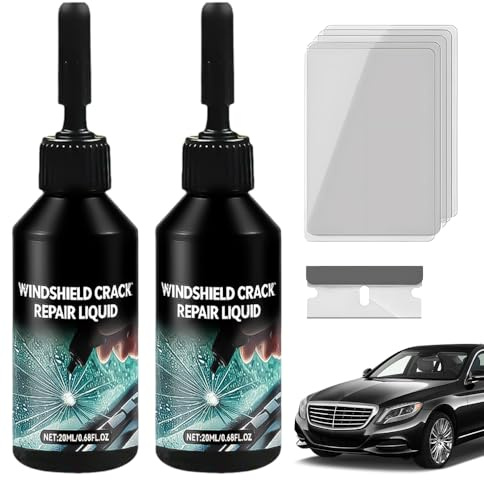 Kit Reparation Pare Brise, Colle Pare Brise Voiture Brise de Voiture Réparation Pare Brise, Kit de Réparation de Verre Fissuré, Toile D'araignée, étoile, Entaille, Croissant de Lune Demi Lune (2pcs)