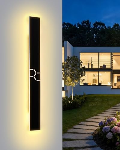 LED Wandleuchte Aussen Lange Wandlampe 3000K IP65 Aluminium, 100CM/32W | Aussenlampe Wand mit Acrylschirm, Stabiler LED-Treiber, Energieeffizient, Modern Außenleuchte für Terrasse, Balkon, Hauswand