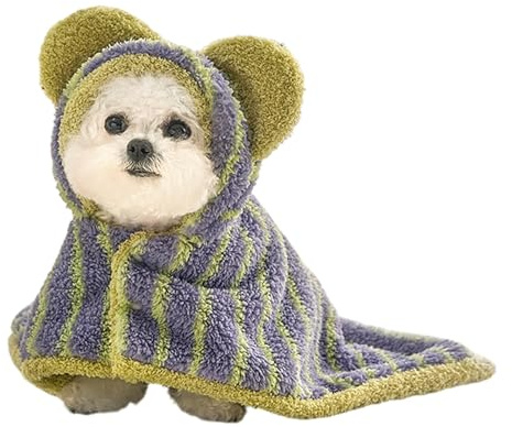 Accappatoio per cani - Cappotto per asciugare cuccioli in morbido velluto, accappatoio assorbente con collo regolabile, calda coperta per pisolini per cani dopo il bagno, nuoto, passeggiate sotto
