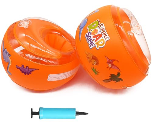 Arm Floaties Water Wings for Swimming with 3 Separate Airbags, Safe Pool Floats & Swim Ring for Children and Adults, Ideal for Pools, Beaches, Lakes & Swim Lessons (Orange, S(for Weight:13-40lbs))