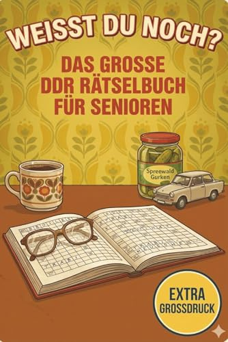 Weißt du noch? – Das große DDR Rätselbuch für Senioren im Großdruck: Eine nostalgische Zeitreise mit Kreuzworträtseln, Wortsuche & Quizfragen aus der ... | Extra große Schrift für beste Lesbarkeit