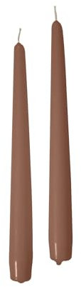 Cereria di Giorgio 10 Candele coniche Ø 2,2 cm Altezza 25 cm - Candele Decorative per la casa – Colore Tortora – Durata 7 Ore – Inodore – Cera vegana Naturale – Senza Olio di Palma – Made in Italy