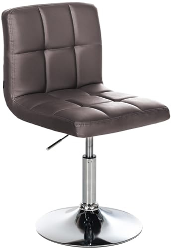 CLP Drehstuhl Palma V2 Mit Hochwertiger Polsterung Und Kunstlederbezug I Höhenverstellbarer Esszimmerstuhl Mit Metallgestell In Chrom-Optik | Farbe braun