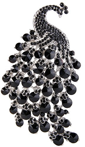 EVER FAITH Damen Kristall 4 Zoll Party Elegant Pfau Tier Brosche