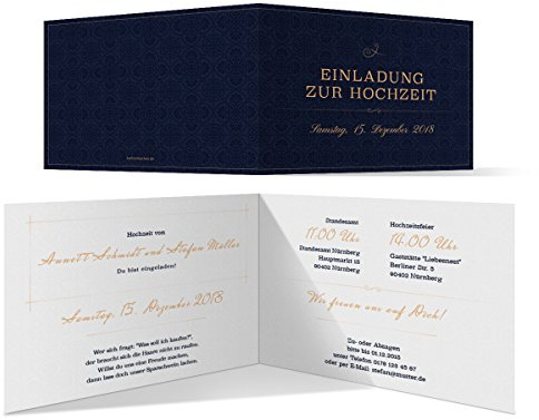 20 x Hochzeitseinladungen Einladungskarten Hochzeit Einladung individuell - Liebesbotschaft