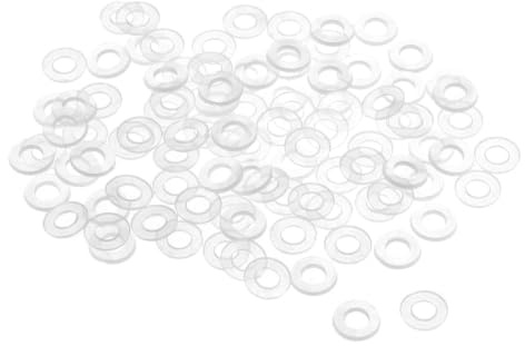 sourcing map 300Stk. Flache Unterlegscheibe Nylon M4 Dichtung 8,5mm AD 4mm ID 1mm Dicke Klar für Wasserhahn Rohr Wasserschlauch Isolierung Schrauben