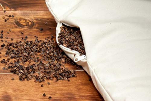 Merino Wool Buchweizenkissen mit Reißverschluß ECCO Buchweizen Kissen 100% Bio, Vegan Bett Kissen 45x75 cm (2)