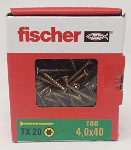 Fischer Premium Power Fast 100 Stück Spanplattenschrauben Schrauben 4,0 x 40 TX 20