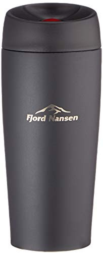 Fjord Nansen Lando Thermobecher aus 100% Edelstahl, Isolierbecher, Kaffeebecher, Thermo Becher Thermoflasche Kaffee & Tee, Kaffeebecher to go, Camping & Outdoor Zubehör Gadget 400ml Schwarz