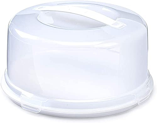 Nurano Round Cake Box, Plastic, White