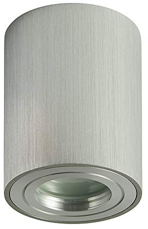 Aufbaurahmen Edelstahl gebürstet IP44 rund GU10 für Aufbauleuchte - Aufbaustrahler für Bad und Außenbereich 95x80 - für LED und Halogen Leuchtmittel - Einbau-Strahler Rahmen