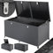 CASARIA® XXL 625 Litre Polyrattan Garden Storage Box Chest Extra Large With Wheels | Rollable Lockable | Automatic Gas Lift Lid Handles | Pillow Cushion Trunk Weather-Resistant | 150x77x73cm | Black