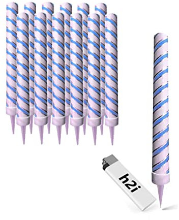 h2i Ice Stars, Pack of 12, 60 Seconds Burning Time, Ice Fountain, Spray Candle, All-Year Fireworks & Highlight at Every Party, Wedding, Birthday, Bottle, Cake Fireworks, All- Season Fireworks Cat. F1