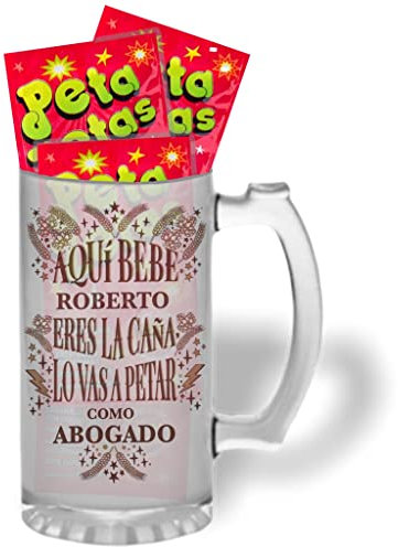 Bee Ingenious Jarra de cerveza Lo vas a Petar personalizada. Cristal esmerilado. Jarra de cerveza original con el nombre y año o profesión personalizado.