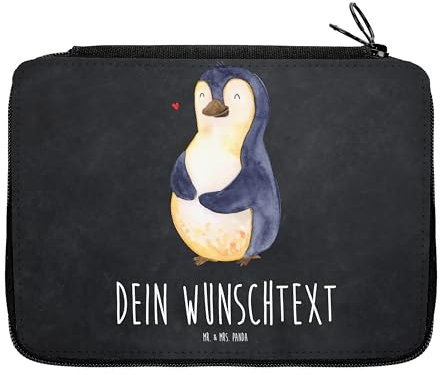 Mr. & Mrs. Panda Personalisierte Federmappe Pinguin Diät - Geschenke, Gewicht, Abnehmen, Federmäppchen mit Namen, PersonalisierteS, Stifterolle, Selbstliebe, Pinguine