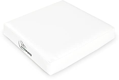 Diverpuff Cojin 100% Polipiel Desenfundable Suelo, Palets, Bancos, Sillas - Uso Interior y Exterior (Blanco)