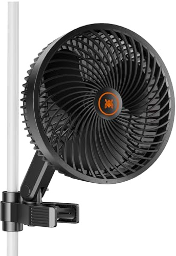 Spider Farmer New Grow Tent Clip Fan 6, EC Motor, Custom 10 Dynamic Wind Speeds and 10-Level Oscillation, Weatherproof IP-54, Powerful Airflow but Quiet for Hydroponics Circulation Cooling