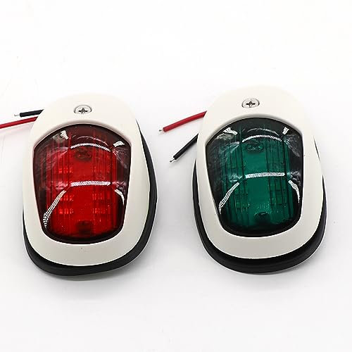 Fuworance LED Boat Navigation Signal Lamp - 12V/24V Red/Green Marine Boat Yacht Anchor Light - Waterproof Navigation Warning Indicator (White)