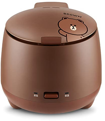 SilteD Olla Arrocera Eléctrica De 1,5 L Olla Múltiple Interior Antiadherente Mini Olla para Cocinar Alimentos Automática para El Hogar para 1-3 Personas,Marrón