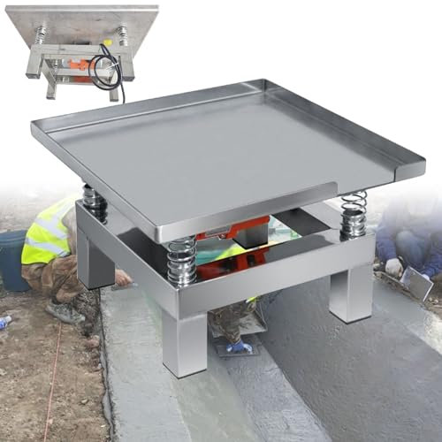 Hydravex Table Vibrante en BéTon 35/50cm, Banc D'Essai De Vibrations éLectriques 220v, Plate-Forme De Vibration De Bloc De Test, Table Vibrante en Acier Inoxydable 3000 TR/Min,35X35CM
