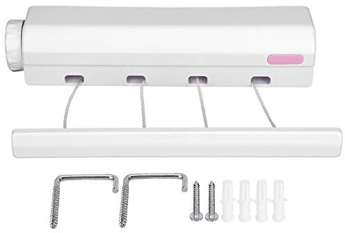 Ejoyous Tendedero Retráctil, Secador de Pared Tendedero Retráctil Telescópico Retráctil Secador de Ropa Montado en la Pared para Interiores y Exteriores, Línea Hogar Cuerda de Secado