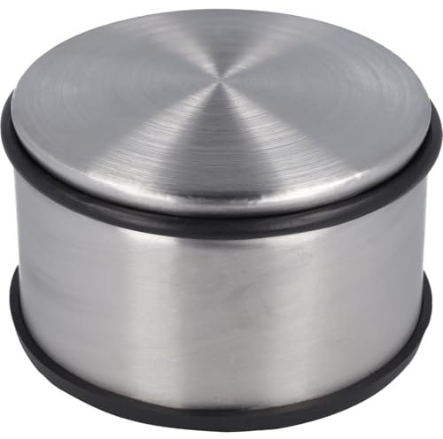 Westcott Türstopper aus Edelstahl | Runder Türstopper mit 1,8kg Eigengewicht | Türschonender Gummiring | Extra rutschfeste Unterseite | ⌀ 11cm, Höhe 7cm | Stabil bei Durchzug | E-19006 00