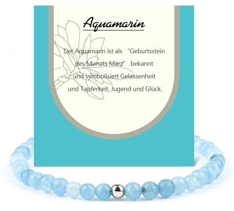 Tirdkid Naturstein Armband Damen mit 6mm Perlen, Verstellbar, Heilsteine Armband, Edelstein Schmuck, Chakra Armband, Talisman