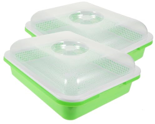 Gatuida 2sets Vassoio per Germinazione di Germogli di Soia Vassoio per Fagioli Coperchio Kit per Germinazione di Semi di Vaniglia Ravanello Cavolo Cinese