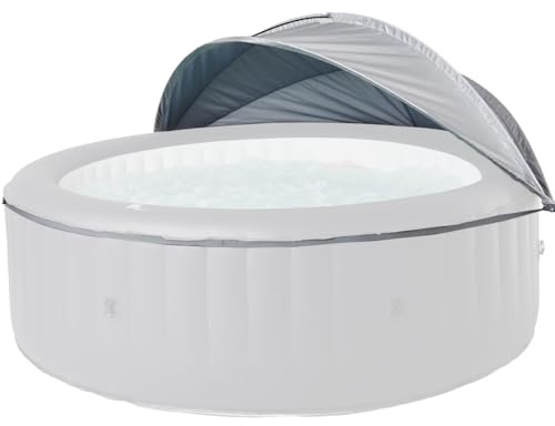 Miweba MSpa Sonnendach | Sonnensegel - Whirlpool Zubehör - UV- & Sichtschutz - Pool Überdachung - Pooldach wasserabweisend - Whirlpool Abdeckung - Pool Dach - Poolüberdachung - Poolzelt (Silber)