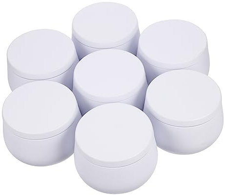 HEALLILY 9 scatole rotonde in con coperchio, contenitori leggeri per caramelle, tè, artigianato, fai da te, candele, eleganti confezioni regalo, bianco