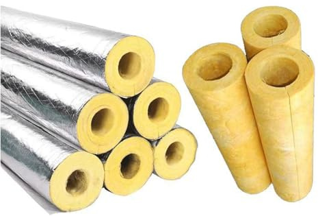 Outdoor Freeze-Proof Self-Sealing Pipe Insulation Material, Insulating Glass Wool, Suitable for Insulation and Freeze Protection of Industrial Heating Pipes(165x50mm)