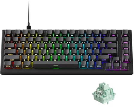 Akko TAC75 Rapid Trigger Gaming Tastiera Cablato Interruttore magnetico effetto hall, 75% layout USA, frequenza di campionamento 8.000 Hz, tappi per tasti PBT (nero traslucido, interruttore magnetico